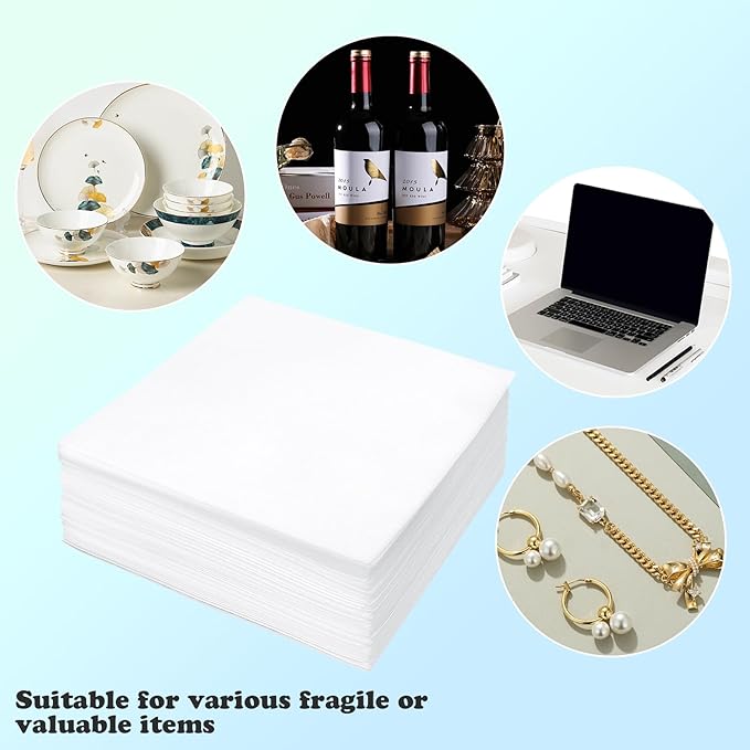 50Pack Foam Pouches,14" X 14" Dish Packing Foam Cushion Foam for Packing Dishes and glasses Moving Foam Wrap Pouches Packing Supplies for Moving