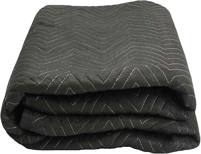 US Cargo Control Moving Blankets 72"x80" MBDELUXE65 Econo Deluxe, (65 lb/doz Weight), Professional Quilted Large Moving Blankets, Furniture Packing Pads for Shipping, Cargo Blanket, Black