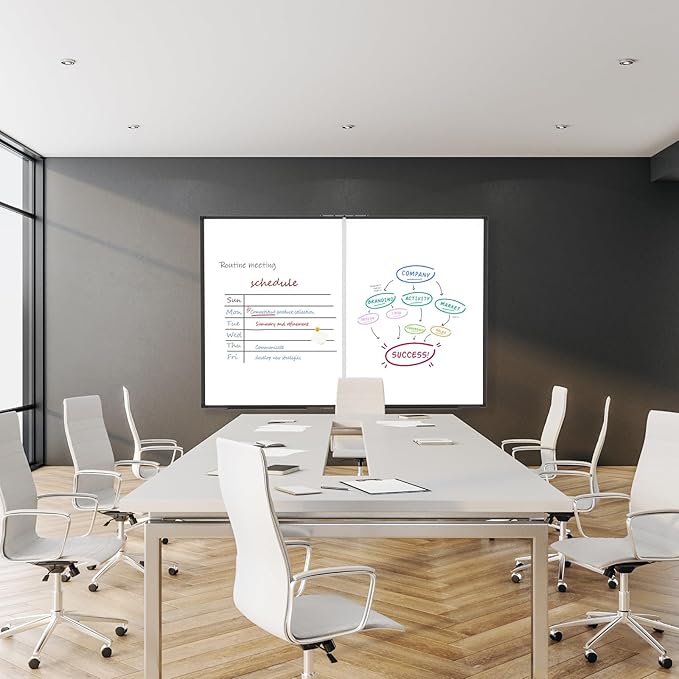 Magnetic Dry Erase White Board 48x36 Inch, 4x3 WhiteBoard Foldable Aluminum Frame Wall Mounted Dry Erase Board for School Office and Home