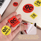 PATIKIL 360 Pcs 1 Roll QC Rejected Labels, 1.5 Inch Square Inventory Control Adhesive Round Labels Food Service Quality Control Stickers for Warehouse Management Inspection, Red