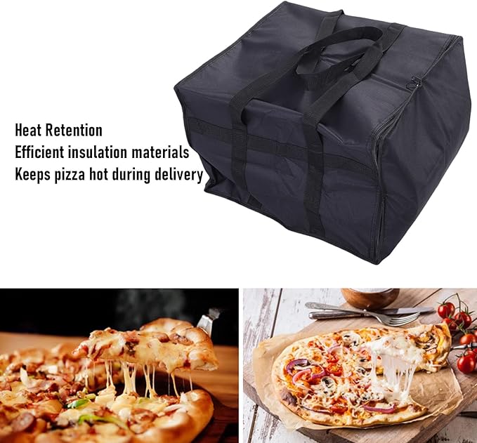 Yosoo Health Gear Insulated Pizza Delivery Bag 20x20x14 Inches Cooler Warmer Food Carrier Reusable Thermal Pizza Transport Bag with 600D Oxford Fabric Aluminum Foil Lining for Grocery Shopping