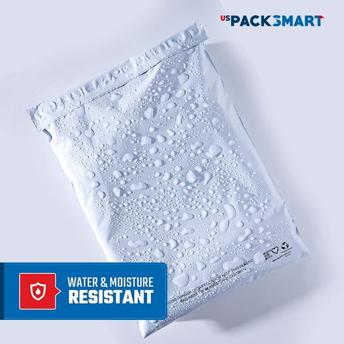 White Plastic Poly Mailers 14.5"x19" | Shipping Bags for Clothing, Books & Accessories | Durable Shipping Envelopes | Waterproof, Tear-Proof with Strong Self-sealing Adhesive | 100-Pack