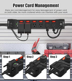 Heavy Duty Power Strip,6 Outlets Metal Power Strip with Individual Switch & Cord Management,Mountable Surge Protector 1200J,15FT Extension Cord(Black,15 FT)