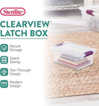 Sterilite 48-Pack ClearView Latch Box, Stackable Storage Organizer Bins for Home, 6 Quart