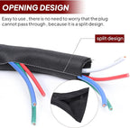 Black Braided Cable Management Sleeves Wire Loom Tubing Cord Protector Self-Wrapping (1/2"-30Feet)