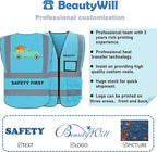 BeautyWill Custom Logo Safety Vest Class2 High Visibility Reflective Vest Breathable Construction Vest