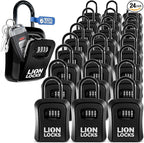 Key Lock Box for Keys with Code (24 Pack) 4 Digit Combination Lockbox for Keys Outdoor, Portable, Waterproof, Realtor Lock Box, Black