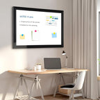 4 THOUGHT Dry Erase Board, 18 x 24 in Magnetic Whiteboard Black Vintage Wood Frame Wall-Mounted White Board Decorative Notice Board for School, Office, Home, Kitchen with 8 Magnets 4 Markers 1 Eraser