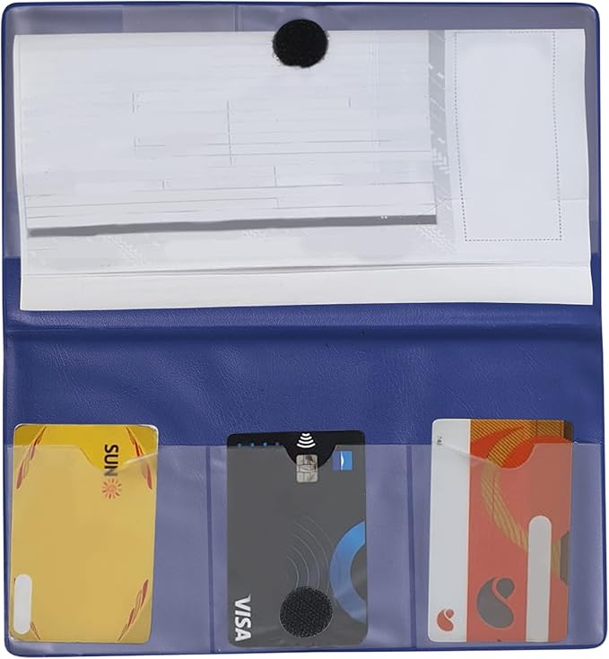 Andalus Auto Registration & Insurance Card Holder Pack of 1, Waterproof Essential Car Registration Holder with Hook & Loop Closure, Perfect for Every Vehicles Glove Boxes (Blue - 9.5" x 5.15")