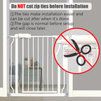 29-34 Inch Baby & Pet Gate - White Metal, Pressure Mounted, Walk Through Safety Gate for Narrow Stairs & Doorways