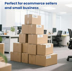 4"X2" Direct Thermal Barcode Labels, Shipping Labels, 750 Tags of Roll, Compatible with Zebra Printers (4 Roll-3000 Tags)