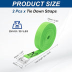 PATIKIL Lashing Straps 1" x 20 Ft, 2 Pcs Tie Down Strap Cam Buckle Adjustable Ratchet Straps 551 lbs for Cargo Trucks Motorcycle Luggage, Green