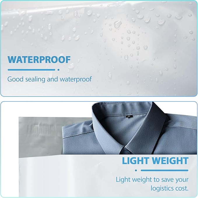 NB 6x9 Inch – 1000 Pcs White Poly Mailers Strong Adhesive Self-Seal Shipping Envelopes, Tear & Water Resistant Packaging for E-Commerce and Small Business