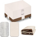 Heavy Duty Patio Furniture Covers Waterproof, 600D Outdoor Furniture Cover Waterproof for Sectional Sofa Couch, Outdoor Dining Table and Chair Set Covers 74''L x 47''W x 28''H Beige Brown