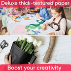 24" x 1200" (100 ft) Black Paper Roll Value Pack, 45 lbs Thickness, Made in USA Colored Kraft Paper for School, Bulletin Board - Odorless, Non-Toxic, Safe for Kids