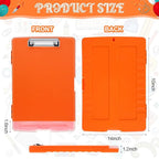 Crtiin 12 Pcs Plastic Clipboard with Storage Colored A4 Nursing Holder Heavy Duty Waterproof Storage Clipboard Folder for Office School Nurses Teacher Essentials (Bright Color)