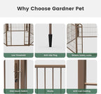 40 in(H) Decorative Garden Fence Outdoor for Yard with 2 Gates,Heavy Duty Iron 16 Panels Total 34.7ft(L) Anti Dig Fence with Gravity Automatic Lock for Indoor/Outdoor Decorative Dog Fence,Brown