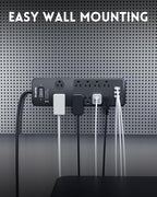 Surge Protector Power Strip 20FT, PLUGTUL Surge Protector with 10 Outlets - Spacious Design for Large Plugs, Flat Plug, 20W USB C Charging for Home, Office, ETL Listed, 2040J