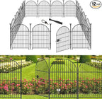 Tall Garden Fence with Gate 40 in(H)x26.2 Ft(L), 12 Panels Dog Fence Outdoor for Yard, No Dig Garden Fence Border,Heavy Duty Metal Temporary Rabbit Dog Fences Animal Barrier for Outdoor Yard