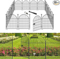 Garden Fence Animal Barrier with Gate, 22 Panels Garden Fencing 36 inch High, Dog Fence Outdoor for Yard, Black Heavy Duty Metal Temporary Fencing, Total 49.5 Ft(L), Arched