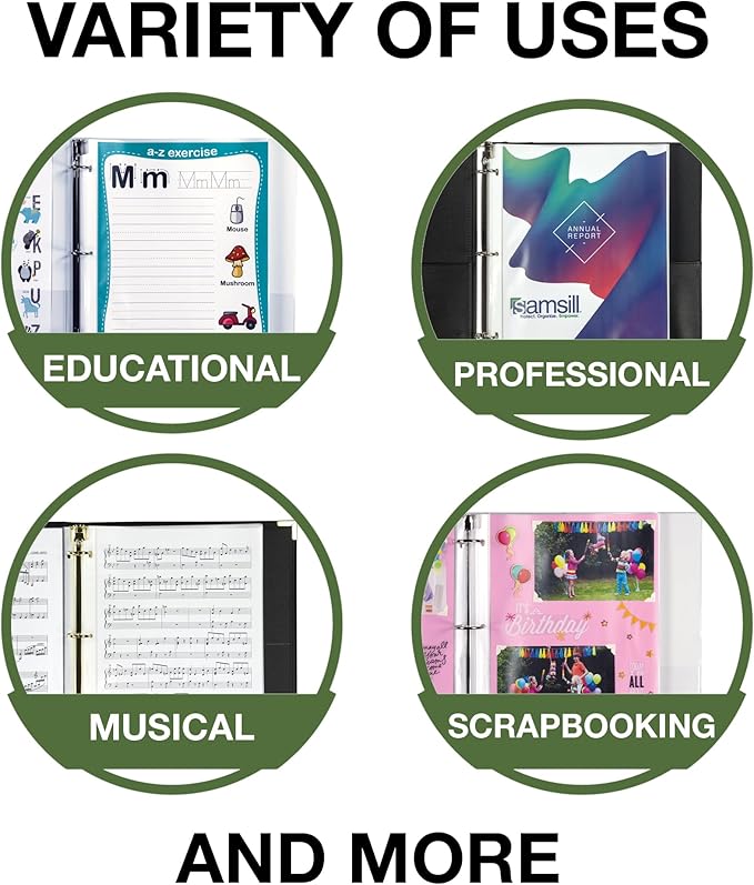 Samsill 200 Pack Sheet Protectors, 8.5x11 Inch Page Protectors for 3 Ring Binder, Standard Weight, Clear Protector, Letter Size, Top Loading, Acid Free