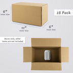 Frametory 11x6x6 Pack of 28 Corrugated Cardboard Packing Shipping Mailing Moving Carton Boxes, Brown