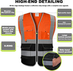 BeautyWill 10/20 Pack Custom Logo Safety Vest,Bulk High Visibility Class 2 Reflective Work Vests
