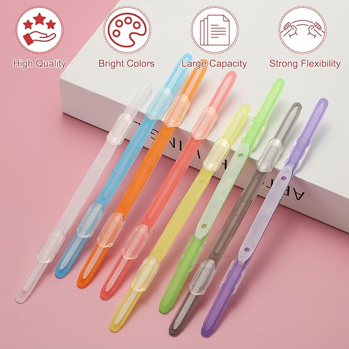 PATIKIL 20 Pcs Loose-Leaf Paper Binding Clamps, Multicolor 1 Plastic Paper Organizers Notebook Fasteners Reusable Prong Binder Clip for Home Office File Report Chart Documents