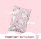 14.5x19 Designer Christmas Holiday Poly Mailers 100 Pack Heavy Duty Waterproof Self Seal Shipping Bags Large Mailing Envelopes Bulk Tear Resistant Cute Packaging Pink Santa