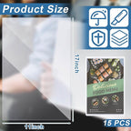 Henoyso 15 Pcs 11" x 17" Rigid Print Protectors, Heavy Duty Hard Plastic Sheet Page Protectors Crystal Menu Holder Clear Poster Sleeve Top Loading Frame for Magazine Photo Paper Poster Prints