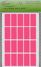 Royal Green Colored Pink Tags Labels for Kids 1.57 inch x 0.75 inch (40mm x 19mm) - 1000 Pack