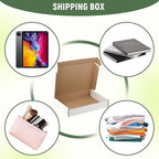 11"x8"x2" Shipping Boxes Set of 5, White Corrugated Cardboard Box Literature Mailer