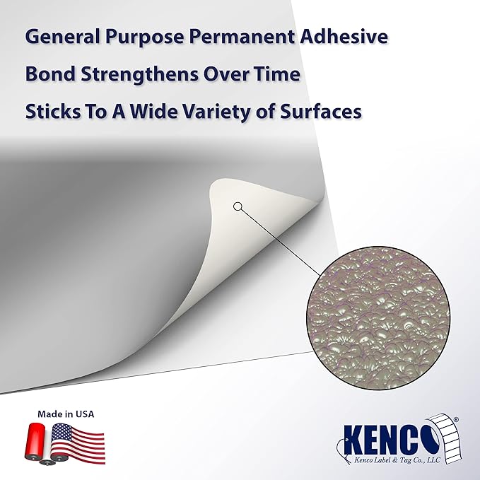 Kenco Color Coding 3 X 5 Rectangle Labels, Inventory Control Stickers 500 Labels Per Roll, Made in The USA (Silver)