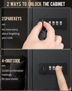 Uniclife 120 Position Key Cabinet with Combination and Key Lock Resettable Black Digital Security Storage Box Steel Key Organizer with Adjustable Racks Colorful Key Tag Stickers and Hooks