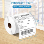 MFLABEL 4x6 Thermal Shipping Labels - 4 Rolls of 250, Perforated & Smudge-Proof Direct Thermal Labels Compatible with Rollo, Zebra, for Amazon UPS FedEx Shopify