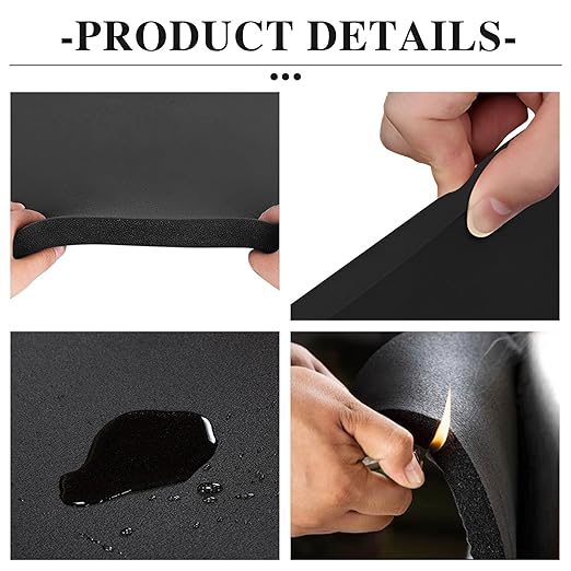 Adhesive Foam Padding Roll Closed Cell Sponge Neoprene Insulation Board Foam Sheet Pad with Sticky Back for Anti Vibration, Anti-Slip, DIY Crafts, Gaskets, Cosplay, Costume(12x118x1/2 inch)