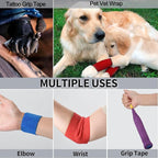 24 Pack Self Adherent Cohesive Wrap Bandages Non Woven Cohesive Bandage Elastic Self Adhesive Bandage Wrap Sports Athletic Tape First Aid Tape for Wrist Ankle Pet Vet Wrap Grip Cover 2 inch (Red)