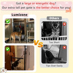 Lumizone Extra Tall Cat Gate 61.02" High Pressure Mounted Extra Wide 30.12"-34.05" (17Sizes) 1.37" Gap No Drilling Auto-Close Tall Pet Gate for Dogs (Black, 30.12"-34.05" W)