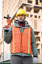 Dazonity Safety Vests,10pcs,Mesh,High Visibility Reflective Strips, Fit for Men & Women, Work, Construction,Surveyor, Parking,Warehouse,Volunteer, Crossing Guard, Road