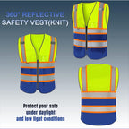 BeautyWill Custom Logo Safety Vest Class2 High Visibility Reflective Vest Breathable Construction Vest
