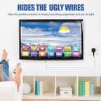 Floor Cable Cover, Low Profile Cable Hider for Wires, Self Adhesive Cord Hider for Wall, Cord Covers Wall Mounted Tv, for Offices, Gym, Exhibitions (White, 10 Feet)
