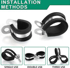 20PCS 1/2 Inch Cable Clamps with 45PCS Screws Assortment Kit 304 Stainless Steel Rubber Cushioned Insulated Cable Clamp, Automotive Wire Pipe Clamps(13mm)