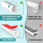 157 Inch Self-Adhesive TV Cable Hider, Home Audio Flexible Wire Cord Management, RG6 Coaxial Cable Raceways, HDMI Cable Cord Hider, White (4m)