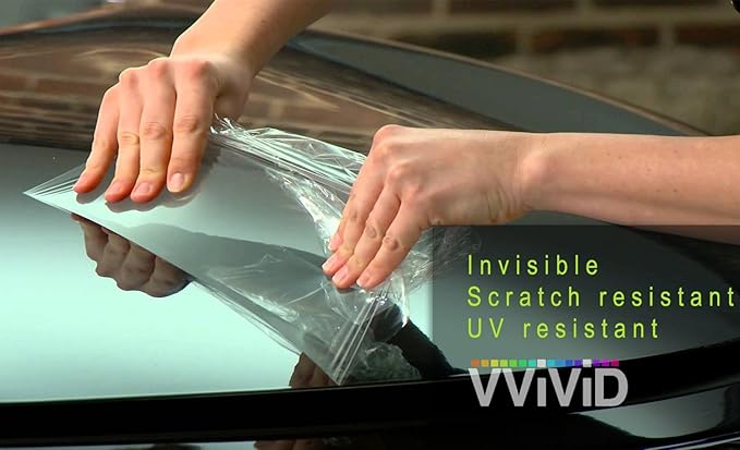 VViViD Clear Gloss Paint Protection Bulk Vinyl Wrap Film 12 Inches x 84 Inches Including Squeegee and Black Felt Applicator