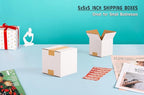 5x5x5 inch Small Shipping Boxes, White Corrugated Cardboard Boxes for E-Commerce, Mailing, Storage, Gifts Wrapping, 25 Pack