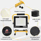 120W Led Work Light, 12000LM Portable Work Light with 16.4FT Cord, 6500K IP66 Waterproof Flood Lights for Outdoor Indoor Job Site Workshop Flood Lights, Gifts for Him