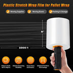 Stretch Film Shrink Wrap for Moving Supplies (5inch, 1 Pack) x 1000ft, Industrial Strength Plastic Wrap Stretch Roll for Pallet Wrapping Shipping Moving Boxes Storage Furniture with Handles, Clear