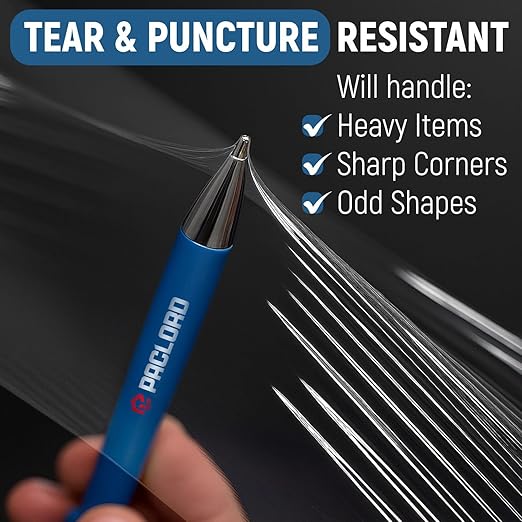 5" x 1000’ Industrial Strength Stretch Wrap, Ready to Use Pack of 2 Mini Rolls with one Handle, Clear Plastic Film, 80 Gauge Thick, 500% Elongation – Heavy-Duty Shrink Wrap for Moving, Packing