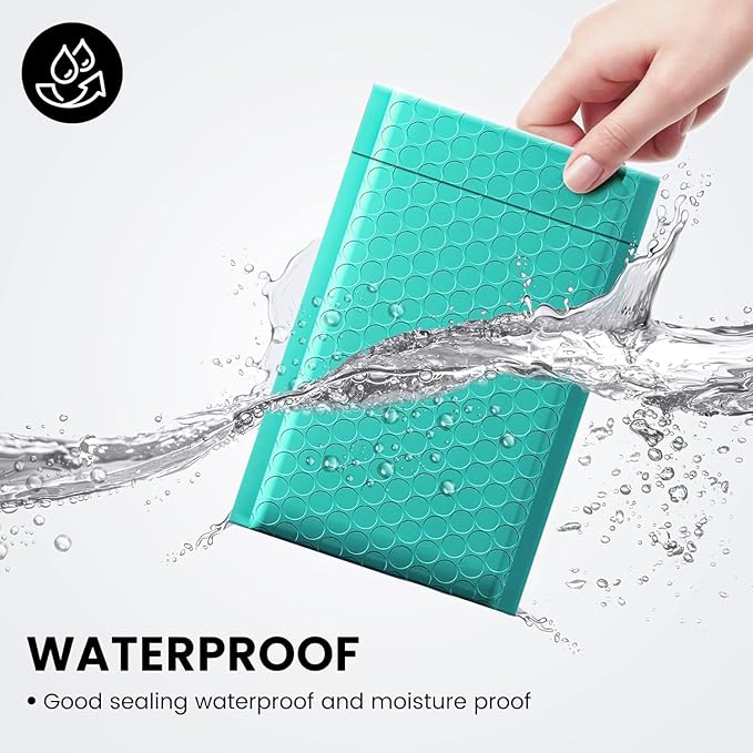 Fuxury Bubble Mailers 4x8" Teal Padded Envelopes 1000Pack Strong Adhesion Thick Padded Mailers for Small Business Mailing Small Items,Jewelry,Makeup