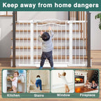 Fairy Baby 62.6"-65.3" Extra Wide Press Mounted Baby Gate Indoor for Kids Or Pets Walk Thru No Drill Long Dog Gates for The House Doorway Child Safety Gate